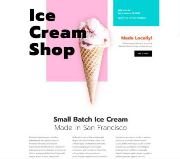 pagina web para una heladería